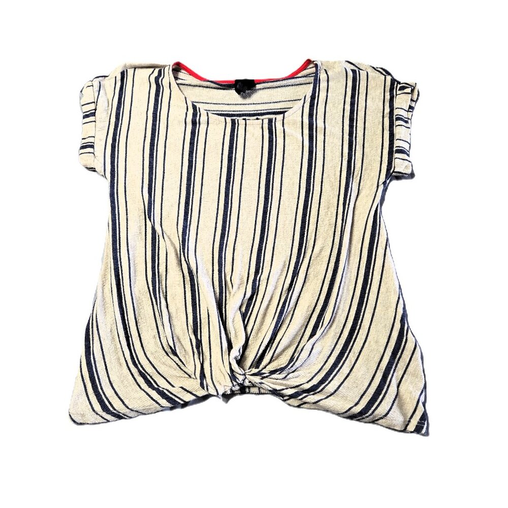 Anthropologie W5 Sz Large Womens Casual Short Sleeve Knot Shirt